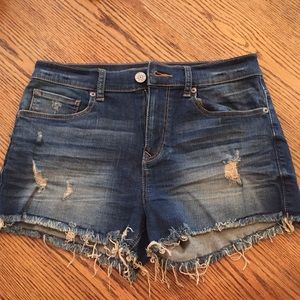 Express High Rise Denim Shorts